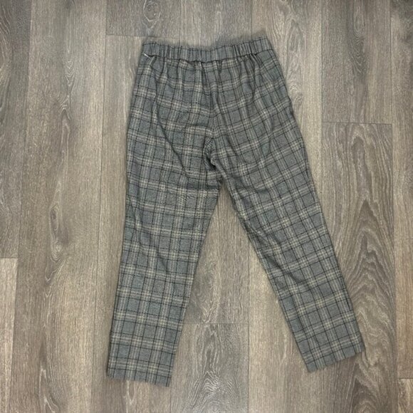 Aritzia Babaton Conan Pant Plaid Trouser Straight Leg High Waist Pleated Gray - Picture 14 of 16
